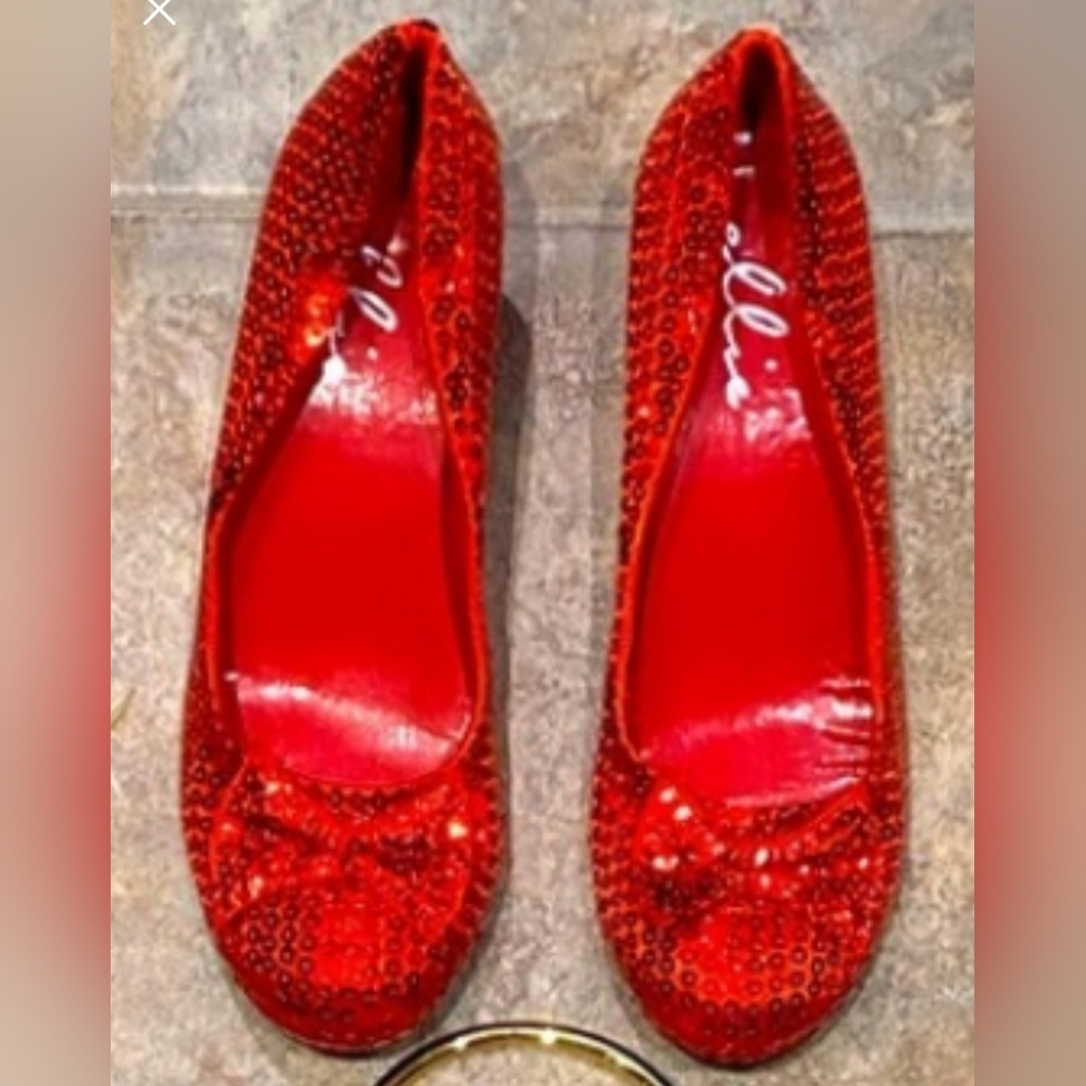 Red Sequin ruby slipper style heels
